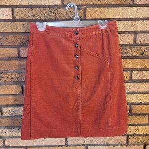 Anthroplogie Cartonnier Size 2 Rust Orange Curduroy Skirt